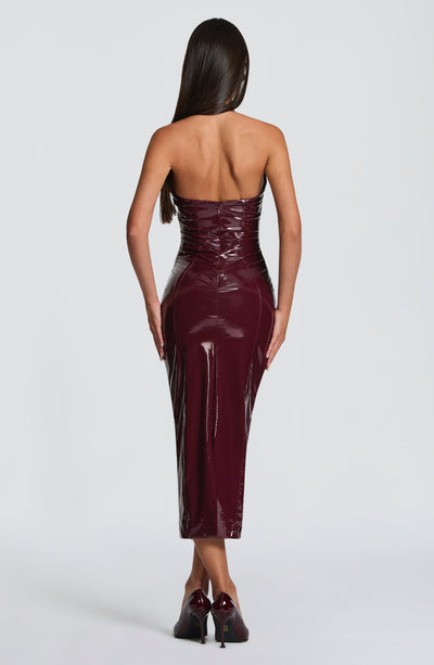 YSABELLA MIDI DRESS - CHERRY LACQUER